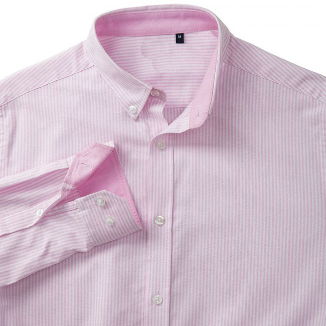 Mens White/Pink Oxford Stripe Shirt