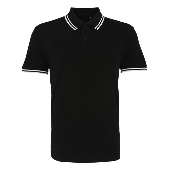 Mens Black/White Tipped Collar Polo Shirt | Tees and Polo Shirts From ...