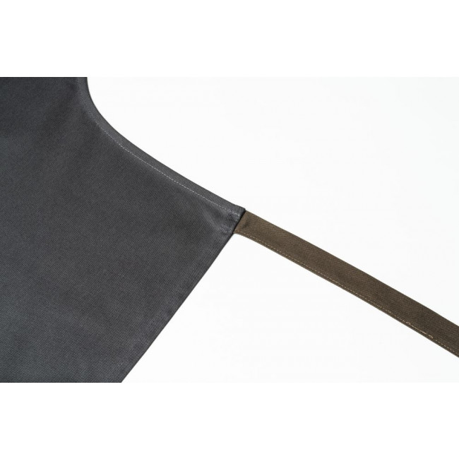 Slate Grey Bib Apron w/ Adjustable Leather Strap