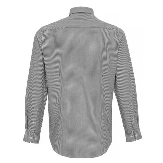 Mens White/Grey Oxford Stripe Shirt From Oliver Harvey