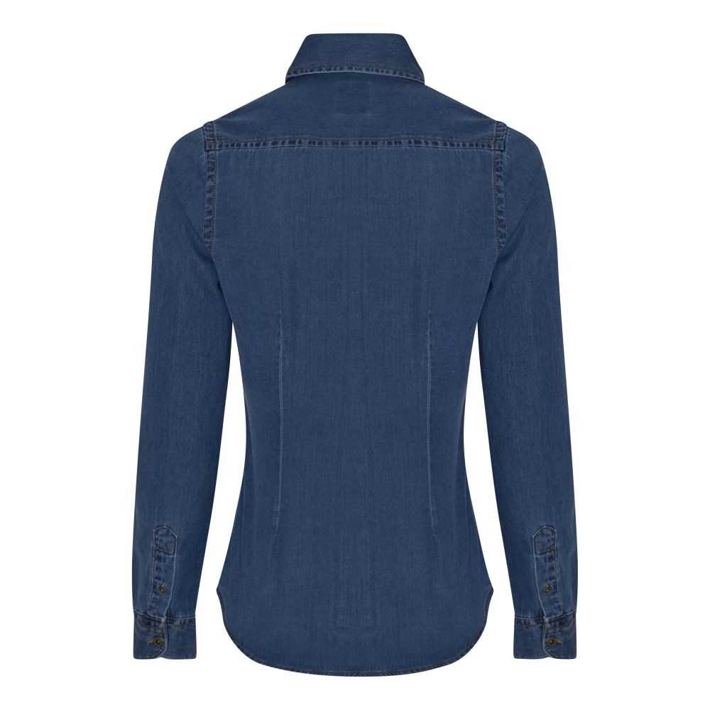 Dark Blue Denim Blouse | Shirts and Blouses From Oliver Harvey