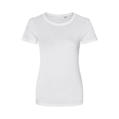 White Womens Organic Short Sleeve Cascade T-Shirt
