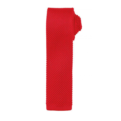 Red Slim Knitted Tie