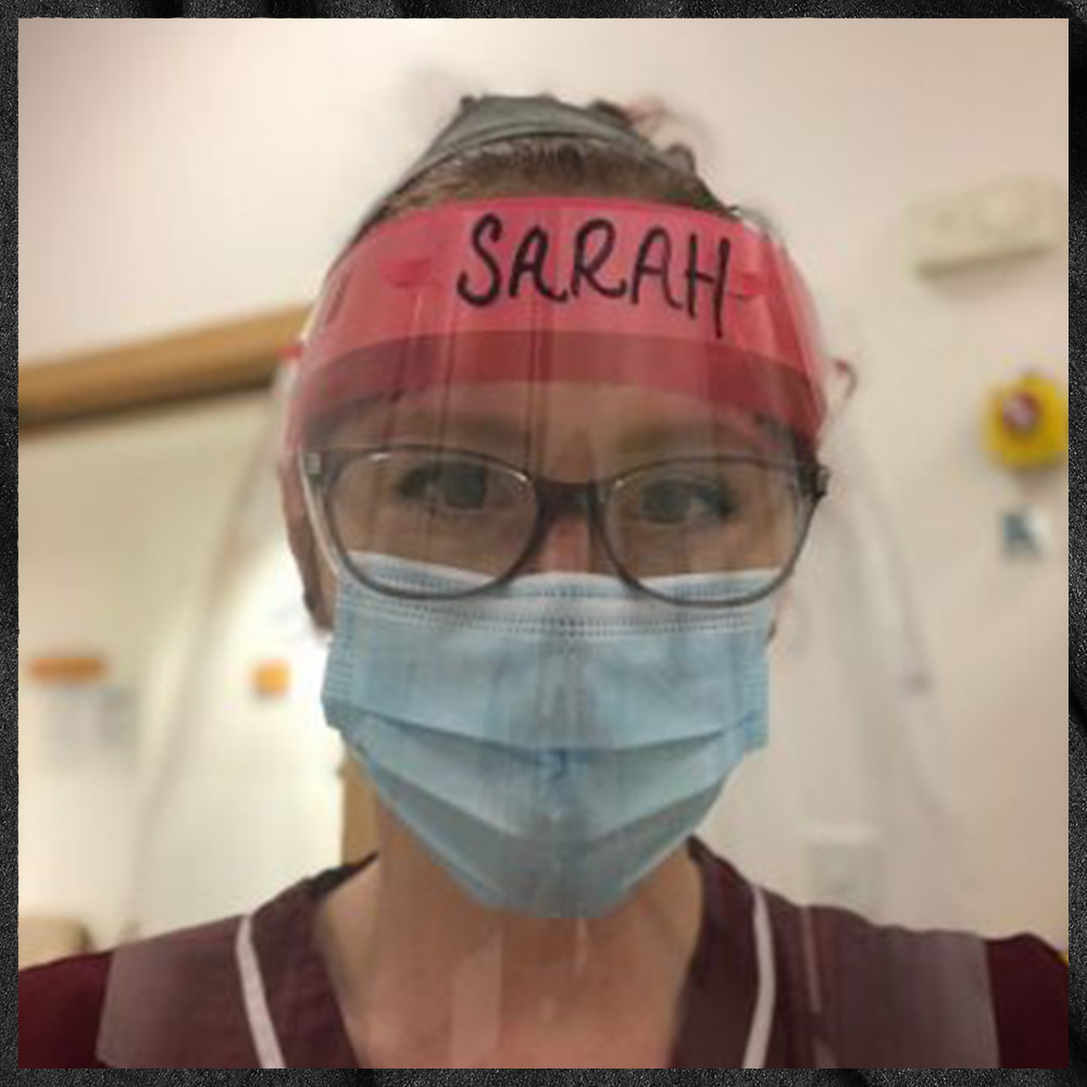 Brosmsgrove Nurse Wearing PPE with Permanent Marker